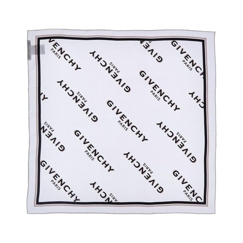 Givenchy Shadow Small Silk Scarf, White